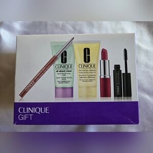 Clinique Gift Set with Facial Soap, Lotion, Lipstick, Mascara And Lip Liner